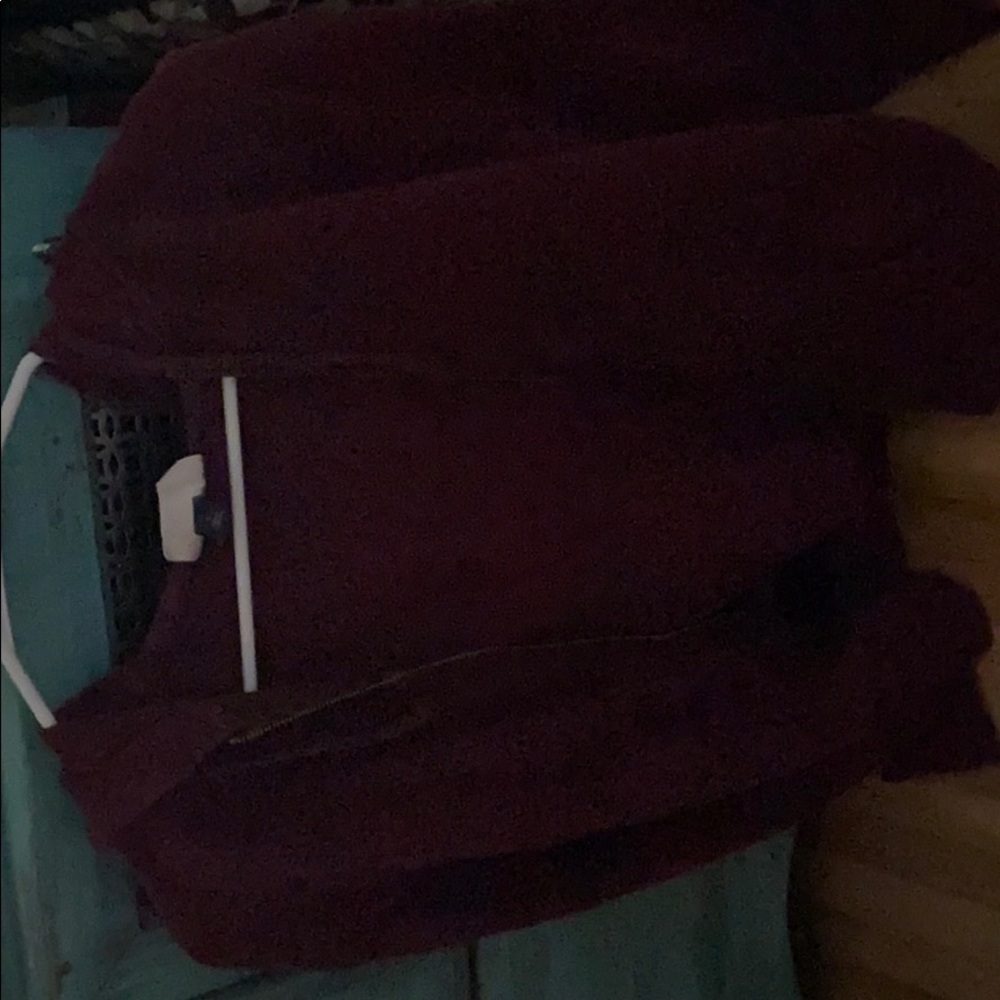 maroon zip up